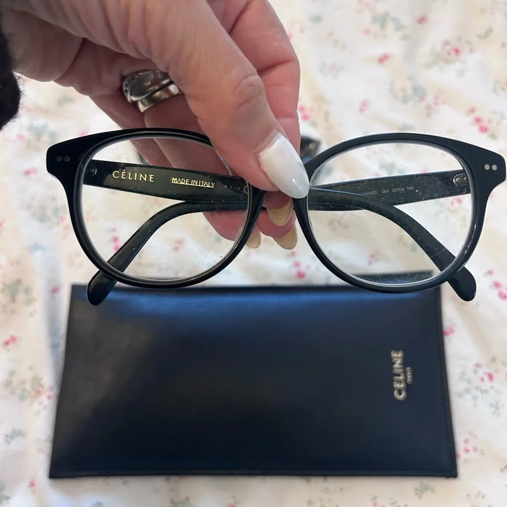 Celine Black Round Eyeglass Frames CL50007F Made in Italy